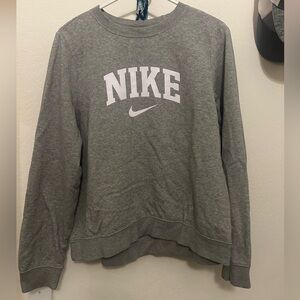 Nike Women's Heather Gray Crew Neck Sweater